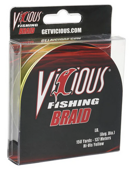 Vicious Fishing - Hi-Vis Yellow Braid - 300 Yards