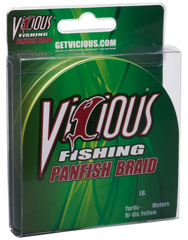 Vicious Fishing - Panfish Hi-Vis Yellow Braid - 150 Yards